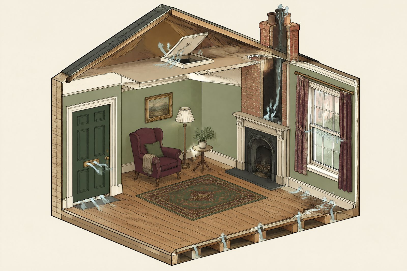 Where a room leaks heat