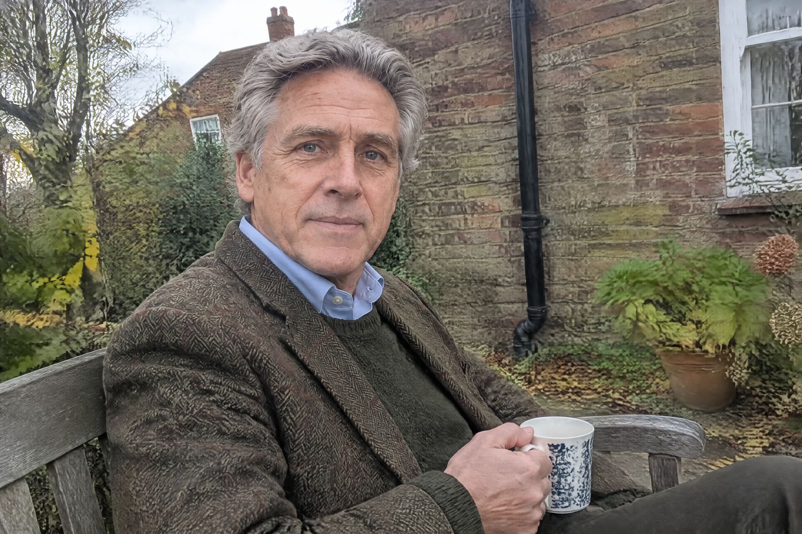 Peter in the back garden, autumn